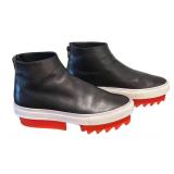 MC - Givenchy Black LeatherRidged Sole Booties / Givenchy Black Leather Mid Skate Ankle Sneakers