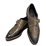 MC - Eleventy Italy Leather Studded Monk Shoes - Size 38