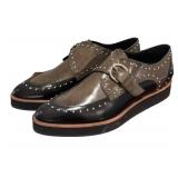 MC - Eleventy Italy Leather Studded Monk Shoes - Size 38