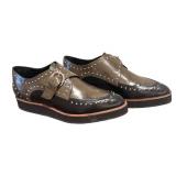 MC - Eleventy Italy Leather Studded Monk Shoes - Size 38