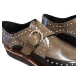 MC - Eleventy Italy Leather Studded Monk Shoes - Size 38