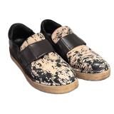 MC - Maria Cornejo Shoes - Size 37 1/2 - Beige/Black Speckled Leather Slip-On Espadrille