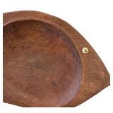 MB - Vintage 1930's Wood Carved Fish Shaped Platter