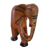 MB - Liberian Hand-Carved Wooden Elephant Decor