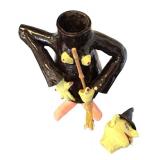 K - Artisan Created Ceramic Witch Figurine Teapot