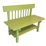 LL - Beautiful Green Painted Wooden Bench