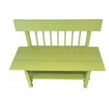 LL - Beautiful Green Painted Wooden Bench