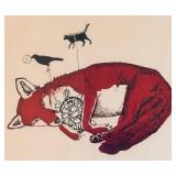 LL - Julie Buffalohead Fox Tussle Lithograph