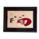 LL - Julie Buffalohead Fox Tussle Lithograph