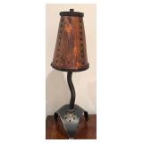 LL - Industrial Brutalist Style Lamp 18-Inch Copper Patina Shade with Rivets