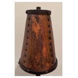 LL - Industrial Brutalist Style Lamp 18-Inch Copper Patina Shade with Rivets