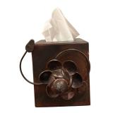 LL - Jan Barboglio Floral Metal Trash Can & Tissue Holder Set