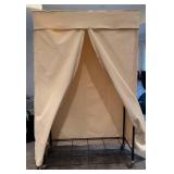 LL - Clothing Rack on Wheels with Beige Fabric Cover