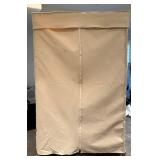 LL - Clothing Rack on Wheels with Beige Fabric Cover