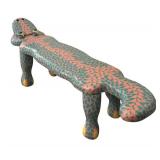 LLR - Hand Painted Wooden Lounge Lizard Bench by Cram