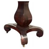 LL - Antique American Empire Flame Mahogany Sewing Table / Work Stand