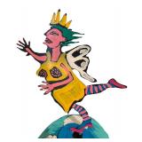 LL - Two Whimsical Metal Spring Figurines by Smock