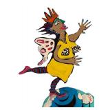 LL - Two Whimsical Metal Spring Figurines by Smock