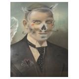 LL - Vintage Skeleton Couple Artwork - Convex Glass Frame by D.C. Ice