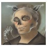 LL - Vintage Skeleton Couple Artwork - Convex Glass Frame by D.C. Ice