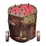 LL - Abstract Metal Industrial Sculpture on Wheels by MW