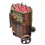 LL - Abstract Metal Industrial Sculpture on Wheels by MW