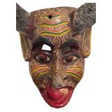 LL - Vintage Mask - Wooden Multi-Color Painted