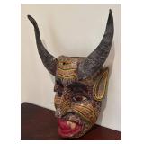 LL - Vintage Mask - Wooden Multi-Color Painted