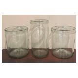 LL - Trio of Thick Glass Vases