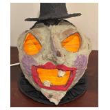 LL - Vintage Style Papier-Mâché Witch Lamp