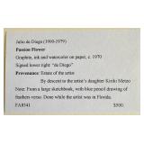 Julio de Diego - Passion Flower (Graphite, Ink & Watercolor on Paper) c. 1970