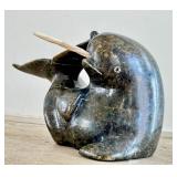 CB - Kelly Etidlouie Cape Dorset Inuit Stone Carving - Abstract Figure