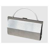CL - Wendy Stevens La Casa Bag - Perforated Metal Clutch with Leather Trim