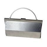 CL - Wendy Stevens La Casa Bag - Perforated Metal Clutch with Leather Trim