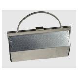 CL - Wendy Stevens La Casa Bag - Perforated Metal Clutch with Leather Trim