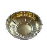 Vintage British Sterling Silver Bowl With Gold Wash Interior