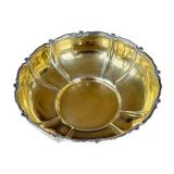Vintage British Sterling Silver Bowl With Gold Wash Interior