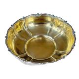 Vintage British Sterling Silver Bowl With Gold Wash Interior