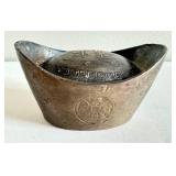 Antique Bao Yuan Bureau Sycee Ingot - Boat-Shape Silver, Qing Dynasty