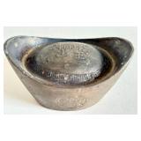 Antique Bao Yuan Bureau Sycee Ingot - Boat-Shape Silver, Qing Dynasty