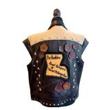 Coach 1941 Embellished Leather Vest - Size 6, Made in Italy - Studs, Feathers, Bottle Caps