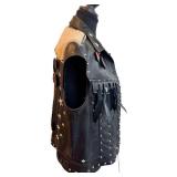 Coach 1941 Embellished Leather Vest - Size 6, Made in Italy - Studs, Feathers, Bottle Caps