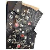Coach 1941 Embellished Leather Vest - Size 6, Made in Italy - Studs, Feathers, Bottle Caps