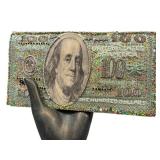 K7 - Anya Hindmarch - Sequin 100 Dollar Bill Clutch - Made in England