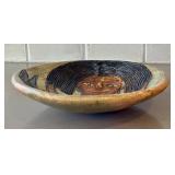 KP - Artisan Raku Fired Plate - 9.5 in, Stylized Figure