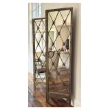 LR - John Richard Four-Panel Folding Mirror Screen - Antique Finish, 22 in W x 83 in H Each