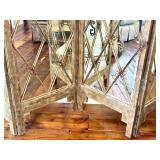 LR - John Richard Four-Panel Folding Mirror Screen - Antique Finish, 22 in W x 83 in H Each