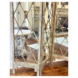 LR - John Richard Four-Panel Folding Mirror Screen - Antique Finish, 22 in W x 83 in H Each