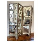 LR - John Richard Four-Panel Folding Mirror Screen - Antique Finish, 22 in W x 83 in H Each