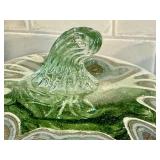 K - Decorative Glass Pumpkin Pair - Recycled Green Glass